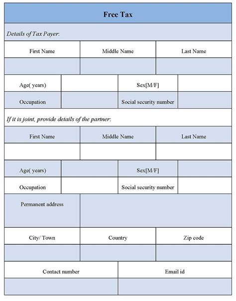 Free Tax Form | Editable PDF Forms