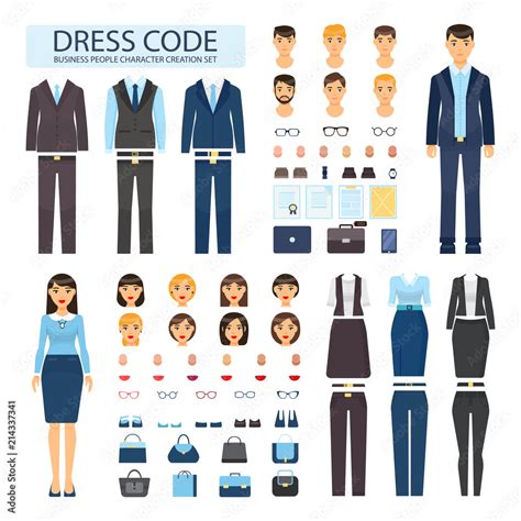 Dress Code for Business People Characters Set Stock Vector | Adobe Stock