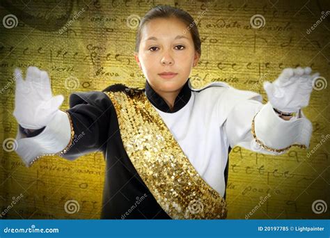 Band leader stock image. Image of helmet, marching, girl - 20197785