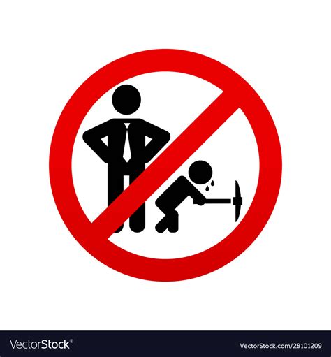 No child labour icon stop child labour Royalty Free Vector