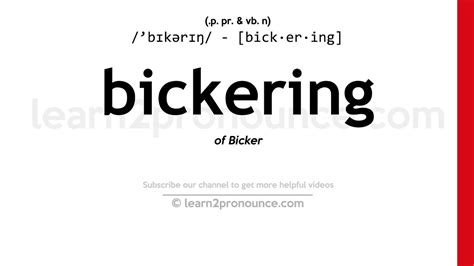 Pronunciation of Bickering | Definition of Bickering - YouTube