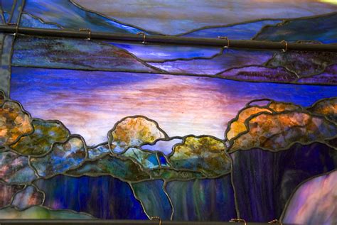Detail of Tiffany Stained Glass Window Autumn Landscape in… | Flickr