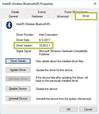 Identify Your Bluetooth® Driver Version