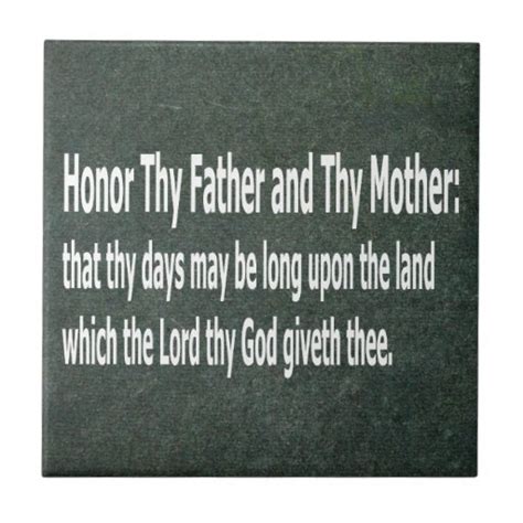 Honor Thy Father and Thy Mother Tile | Zazzle