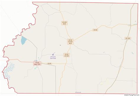 Map of Ashley County, Arkansas