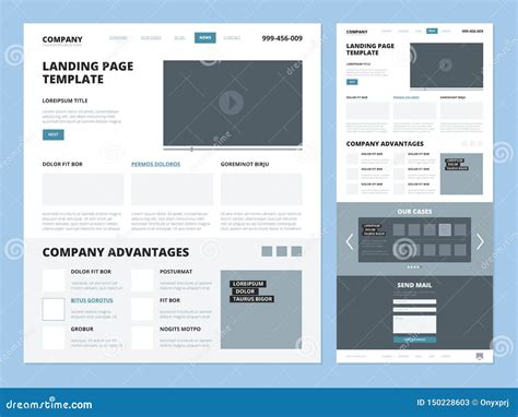 Web Pages Wireframe Layout Illustration Set / Web Design Template For ...