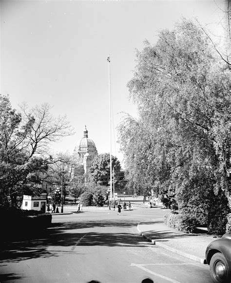 [Partial view of] Parliament Buildings, Victoria, B.C. - City of Vancouver Archives