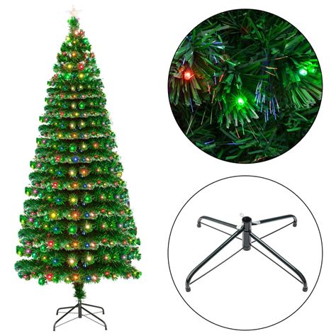 7ft Fiber Optic Artificial Christmas Tree for Outdoor, Pre-Lit Xmas ...