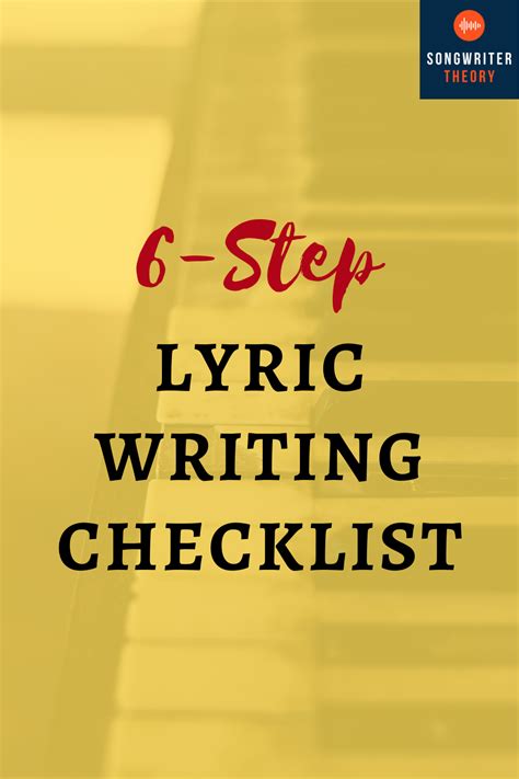 Lyric Writing Checklist - Forward 9 | Writing checklist, Music writing, Lyrics