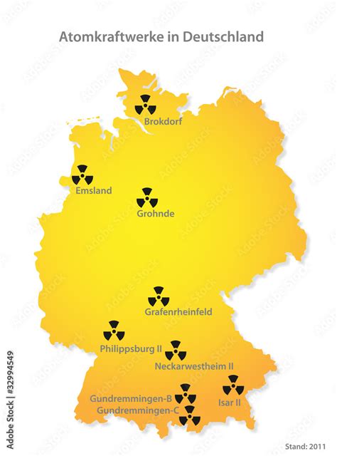 Atomkraftwerke Deutschland Stock-Vektorgrafik | Adobe Stock