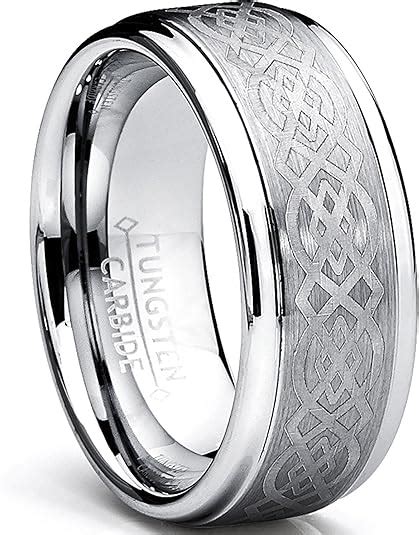 8MM Men's Tungsten Carbide Ring with Celtic Design Sizes 6 to 15 ...