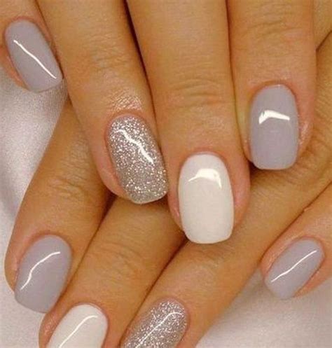 Pin by Iwona Trzasko on paznokcie | Grey gel nails, Glitter gel nails, Grey nail polish