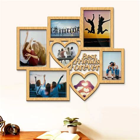 Best Friends Forever Hanging Photo Frame in Oak Finish - WallMantra