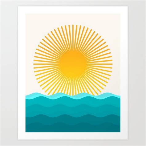 Sun And Sea Art Print by Artcafe - X-Small | Art prints, Sea art, Sea ...