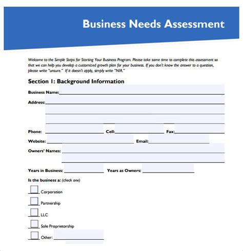 FREE 8+ Needs Assessment Samples in PDF | MS Word