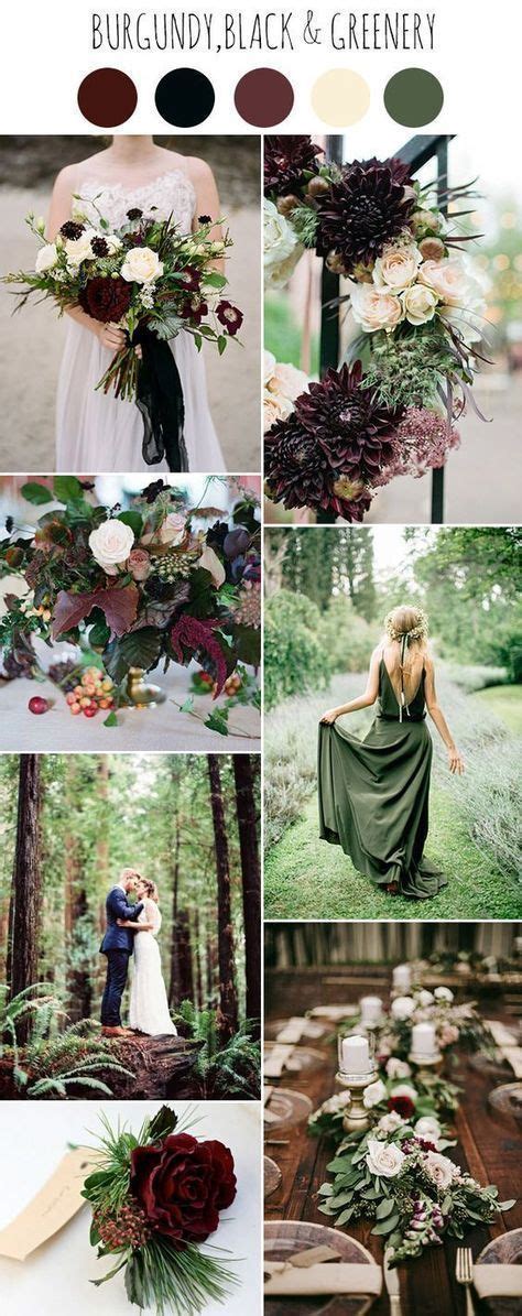 Top 9 Fall Wedding Color Schemes for 2019—burgundy and emerald green ...