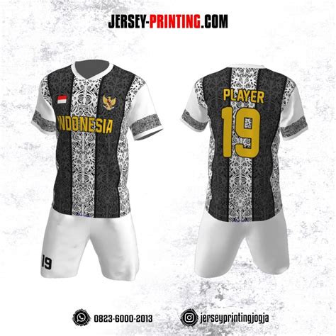 Jersey Futsal Motif Batik Putih Abu-abu - Jersey Printing - Bikin Jersey Satuan Murah Full Print