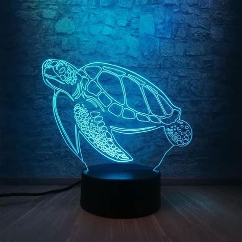 Sea Turtle 3D LED Illusion Night Light Lamp for Kids Adults | Etsy