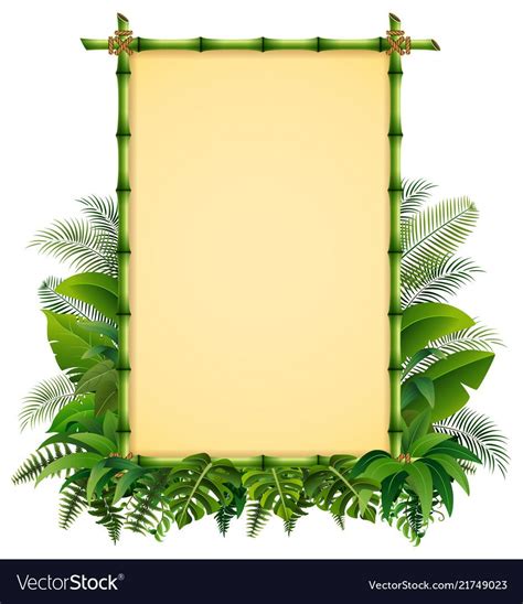 illustration of Green bamboo frame on the leaves. Download a Free Preview or High Quality Adobe ...