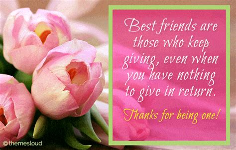 Thank You Friend For Being The One... Free Friends eCards | 123 Greetings