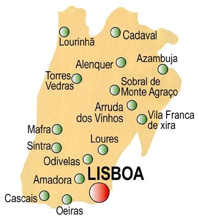 Mapa do Distrito de Lisboa, Portugal