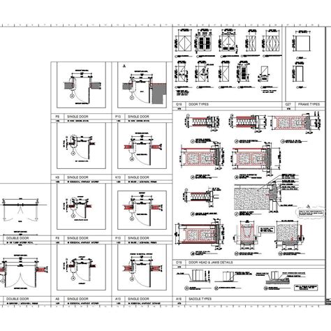 DOOR TYPES, DOOR FRAME & DOOR JAMB DETAILS - CAD Files, DWG files, Plans and Details