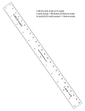 Hobbyist Quarter-inch Scale Ruler - Printable Ruler