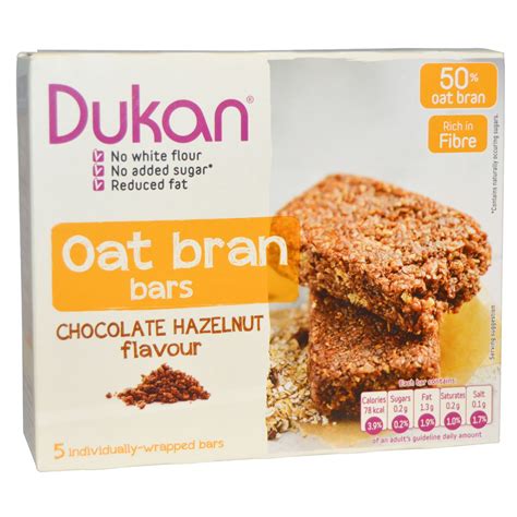 Dukan Diet, Oat Bran Bars, Chocolate Hazelnut Flavor, 5 Bars, 0.88 oz ...