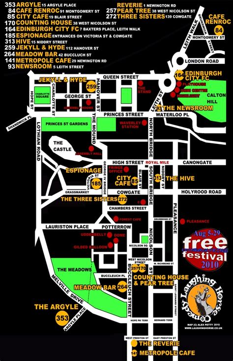 Free Edinburgh Fringe Festival - Venues Map 2008