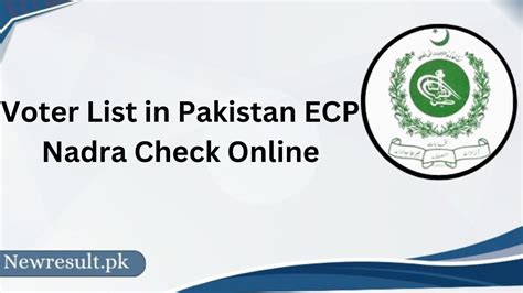 Voter List in Pakistan ECP Nadra Check Online