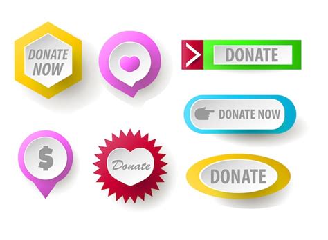 Premium Vector | Donate button collection