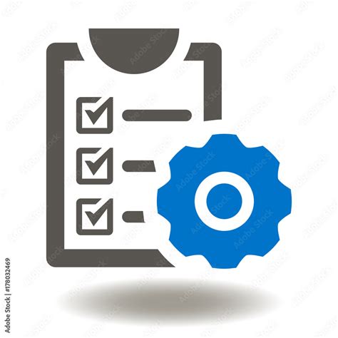 Compliance Icon Vector. Check List Check Mark Gear Illustration ...