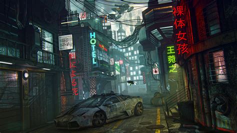 Download Japan Street Car Sci Fi Futuristic 4k Ultra HD Wallpaper by ...