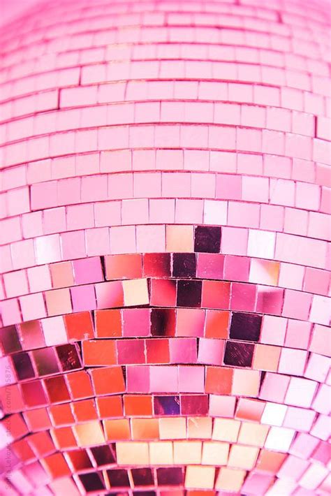 Pink Shiny Disco Ball Party Background by Sonja Lekovic | Pink photo wall, Photo wall collage ...