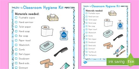 Hygiene Kit List for School - Primary Resources - Twinkl