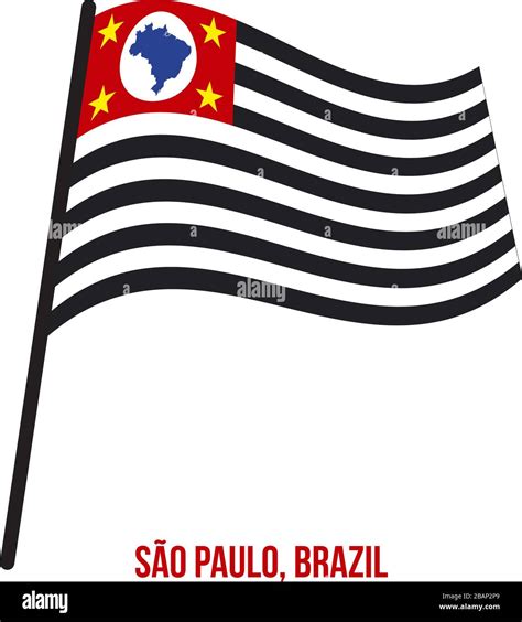 Sao Paulo Flag Waving Vector Illustration on White Background. States ...