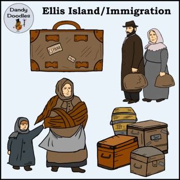 Ellis Island Immigration Clip Art by Dandy Doodles | TPT