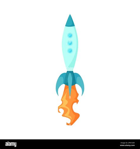 Blue reactive rocket firing flame and fire cartoon illustration Stock Vector Image & Art - Alamy