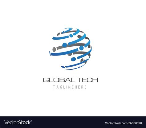 Global technology logo Royalty Free Vector Image