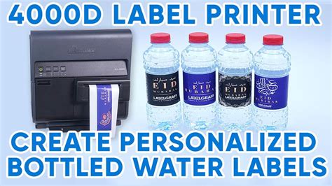 BOTTLED WATER(4000D LABEL PRINTER) Create Personalized Bottled Water Labels - YouTube