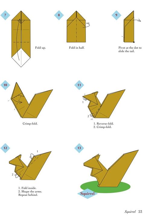 Animaux en origami faciles – page 4 de 6 (écureuil – 2 de 2) – Origami ...