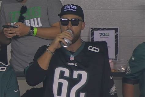 Why was Chiefs star Travis Kelce wearing an Eagles jersey and drinking ...