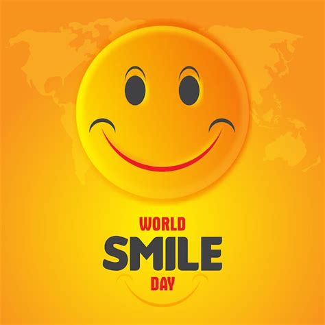 Premium Vector | World smile day poster yellow banner