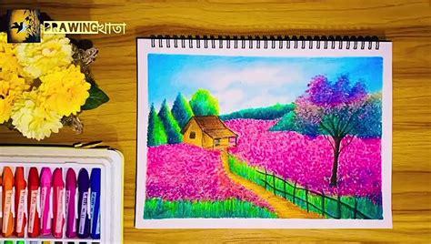 Beautiful Spring Season Drawing : How to draw beautiful scenery of ...