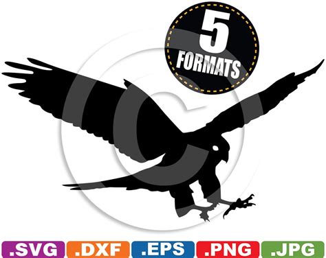 Falcon Silhouette Clip Art svg & dxf cutting files for Cricut