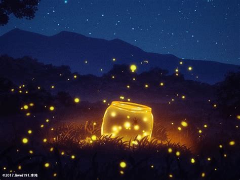 #Anime #Original #Firefly Starry Sky #1080P #wallpaper #hdwallpaper #desktop | Firefly painting ...