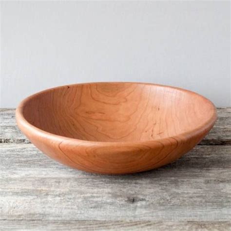 Handmade Wooden Salad Bowl - Solid Cherry (Medium - 12") | Wooden salad bowl, Handmade wooden ...