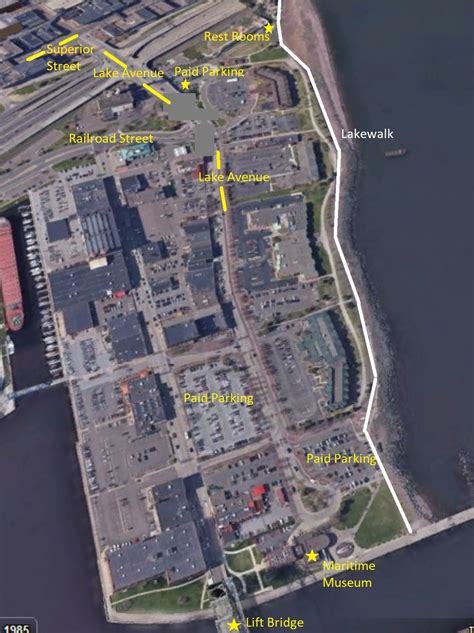 Duluth Lakewalk Canal Park Access Map