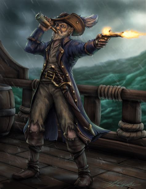 [OC][Art] Salty, the Pirate Bard (Character Portrait Commission) : r/DnD