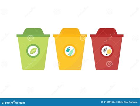 Organic Inorganic Recycle Garbage Bin Separation Segregate Separate Bottle Degradable Waste ...